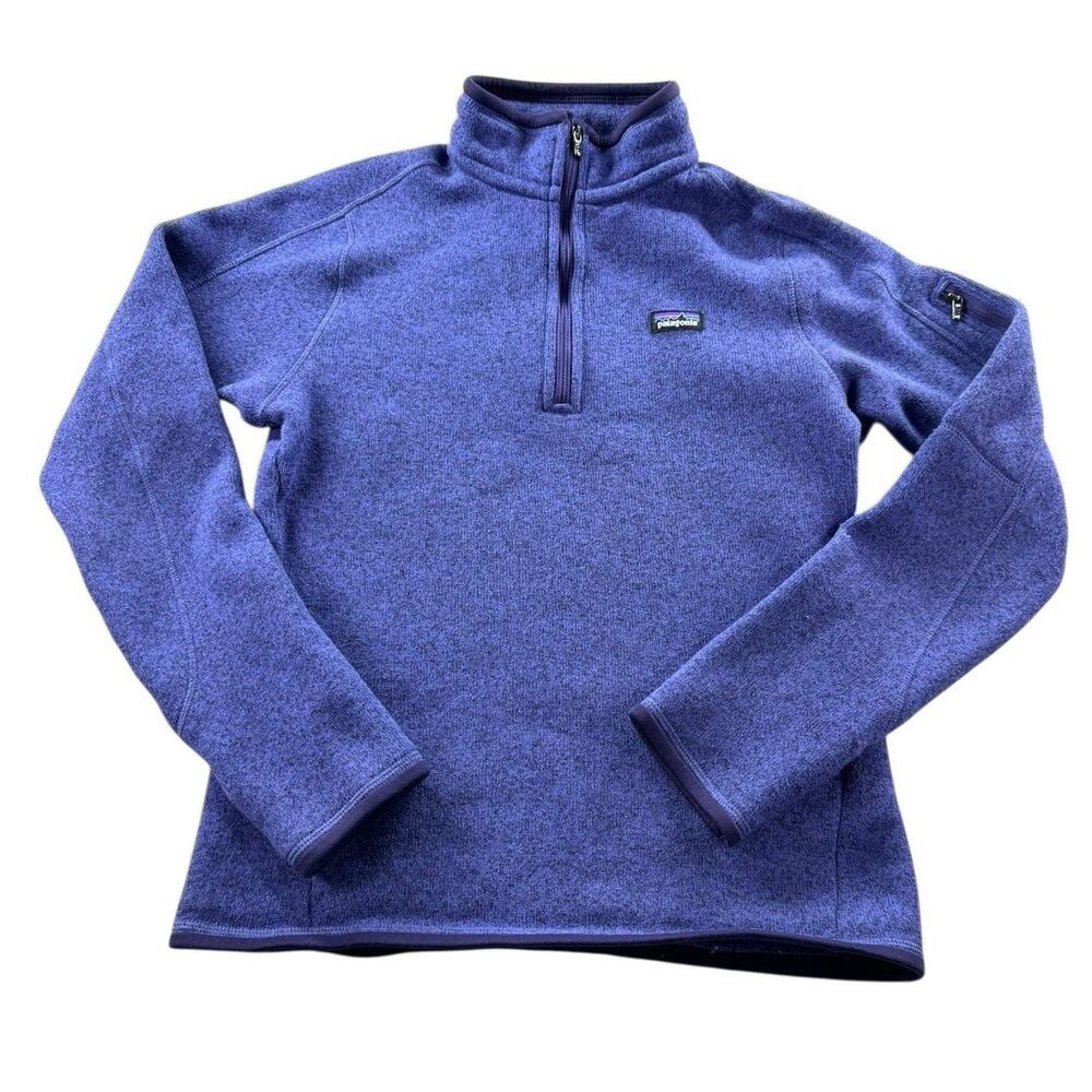 Patagonia Better Sweater 1/4 Zip Fleece Pullover Womens XS Purple Knit Jacket